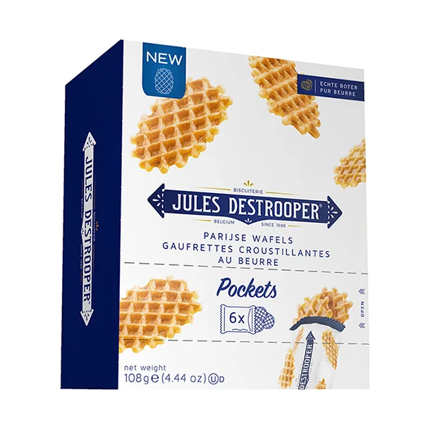 Bánh quy Jules Destrooper Butter Waffles Pockets 108g