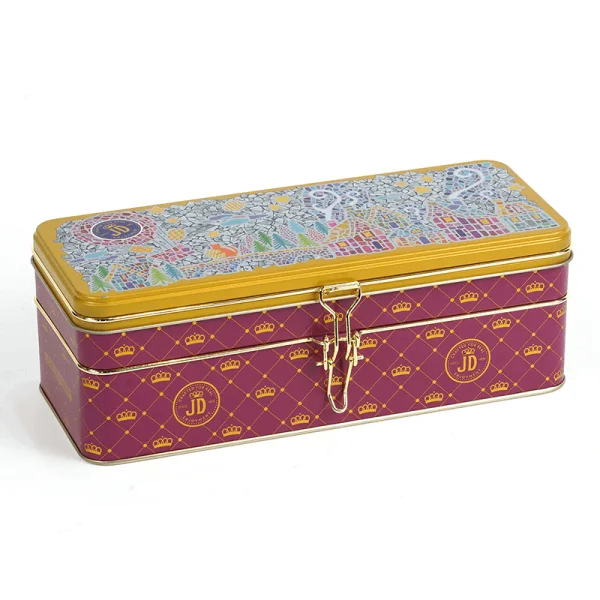 Bánh quy Jules Destrooper Butter Waffles Hộp thiếc Màu đỏ Burgundy 180g