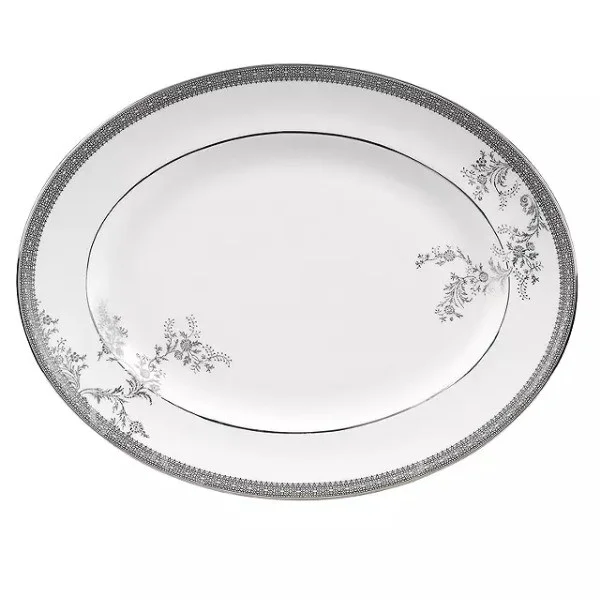 Đĩa Vera Wang Lace Platinum Oval 35cm