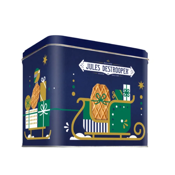 Bánh quy Jules Destrooper Butter Crisps hộp thiếc Retro Christmas 233g